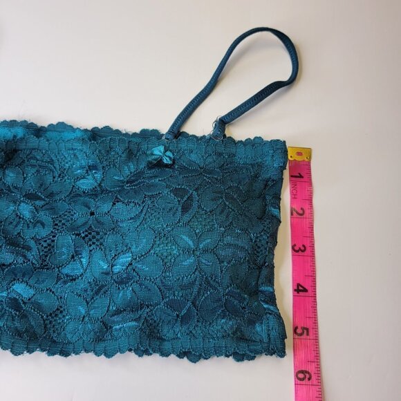 Sexy Blue Bralette Crop Top Lace Bandeau Adjustable Straps Removable Pads - NEW - Picture 5 of 12